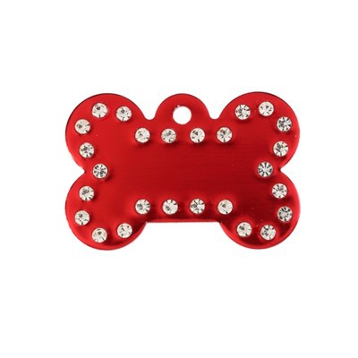 Bling Rhinestone Aluminium Dog Tags